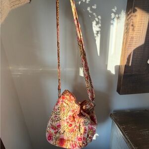 Vera Bradley Pink and Green Floral Crossbody Bag